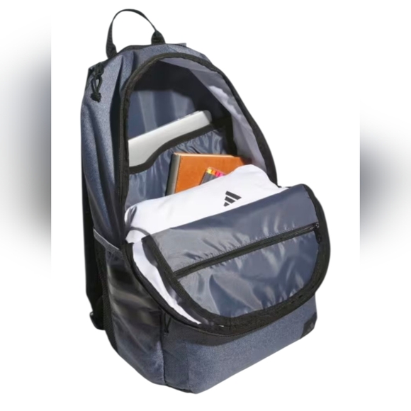adidas backpack with 3 stripes STRIKER Team | Black | Unisex loading design that cinches up with durable cords that double as straps Adidas Unisex 3-stripe 5 Classic